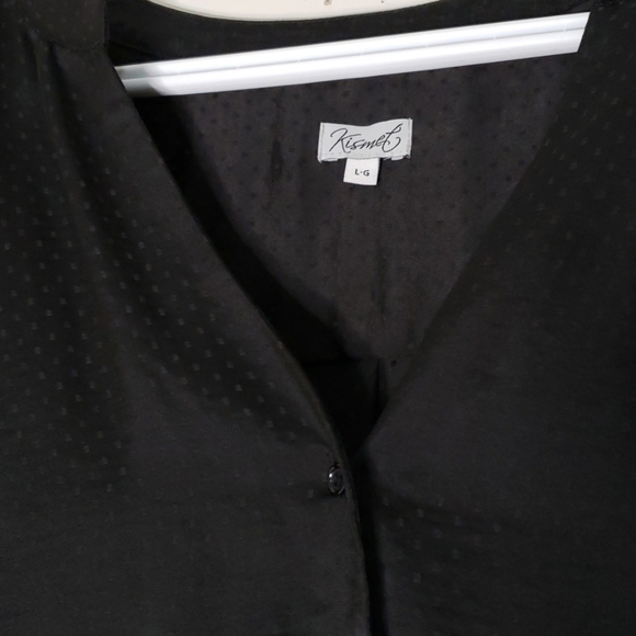 Kismet Women Black Button Down Blouse Size L - Picture 4 of 5